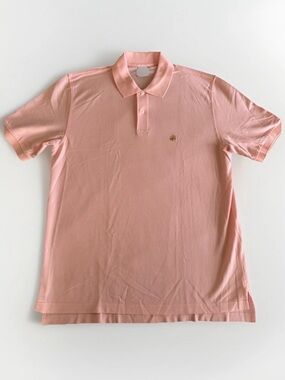 Brooks Brothers Polo Men Pink Golden Fleece Performance Pique Cotton. Large